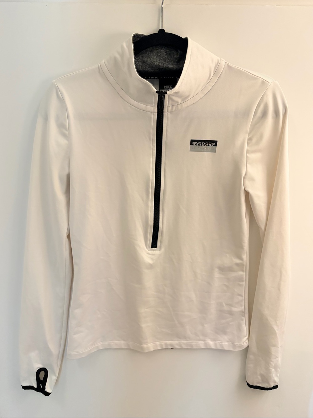 PINK Women's White & Black Half-Zip Long Sleeve Jacket